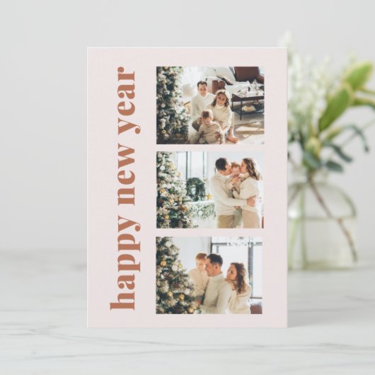 Happy New Year Holiday Card Einladung (Stehend Vorderseite)