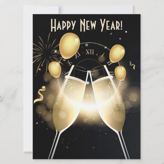 Happy New Year Holiday Card Feiertagskarte (Vorderseite)