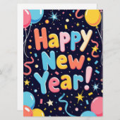 Happy New Year Holiday Card Feiertagskarte (Vorne/Hinten)
