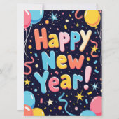 Happy New Year Holiday Card Feiertagskarte (Vorderseite)