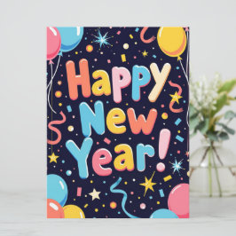 Happy New Year Holiday Card Feiertagskarte