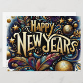 Happy New Year Holiday Card Feiertagskarte (Vorne/Hinten)