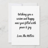 Happy new year holiday elegant Flat Card (Rückseite)