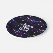 Happy New Year Holiday Lights Pappteller (Schrägansicht)