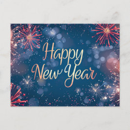 Happy New Year Holiday Postcard Feiertagspostkarte