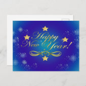 Happy New Year Holiday Postcard Feiertagspostkarte (Vorne/Hinten)