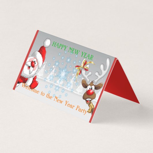 Happy New Year Horizontal Zelt Falte Karte geklapp (Vorderseite)