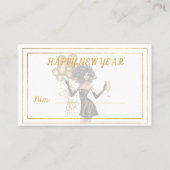 Happy New Year Hot Woman Balloons Gift Card Visitenkarte (Vorderseite)