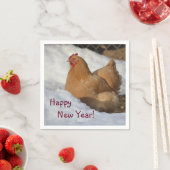 Happy New Year Hühnerpapier Napkin Serviette (Beispiel)
