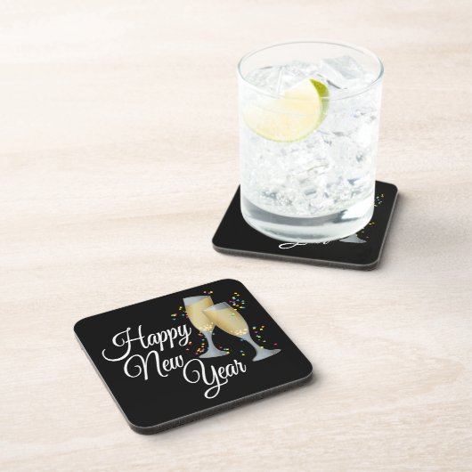 Happy New Year I Champagne Brillen Untersetzer (Rechte Seite)
