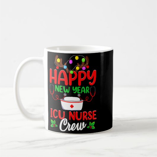 Happy New Year Icu Nurse Crew Reindeer Nurse Chris Kaffeetasse (Links)