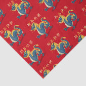"Happy New Year" im chinesischen Dragon 2024 Seidenpapier (Ausschnitt)