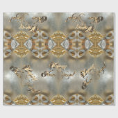 Happy New Year Imitats Gold Foil Script Elegante E Geschenkpapier (Flach)