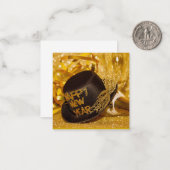 Happy New Year in Gold und Schwarz Mitteilungskarte (Vorderseite/Rückseite Beispiel)