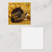 Happy New Year in Gold und Schwarz Mitteilungskarte (Vorne/Hinten)