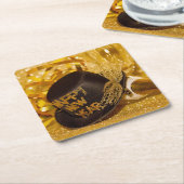 Happy New Year in Gold und Schwarz Rechteckiger Pappuntersetzer (angewinkelt)