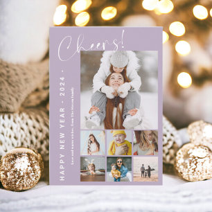 Happy New Year in Review Jubel 9 Foto Lavendel Feiertagskarte