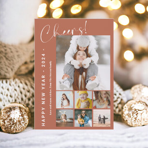 Happy New Year in Review jubelt 9 Foto Terracotta Feiertagskarte