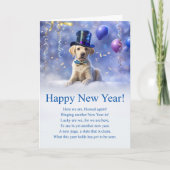 Happy New Year Inspiration Gedicht mit Niedlichem Karte (Vorderseite)
