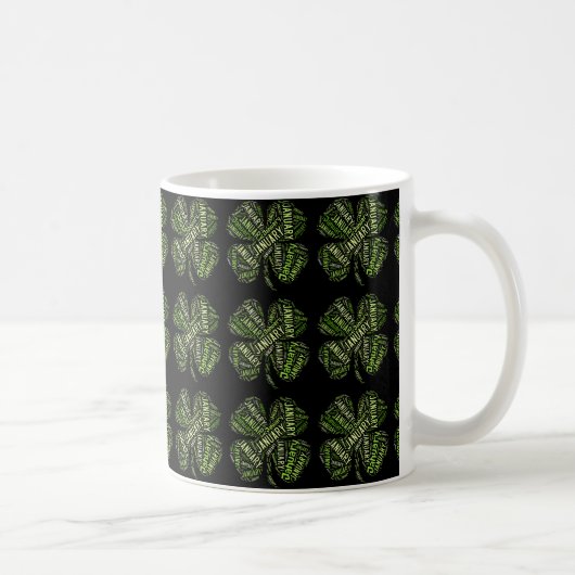 Happy New Year Januar Viel Glück Clovers Lucky Tas Kaffeetasse (Rechts)