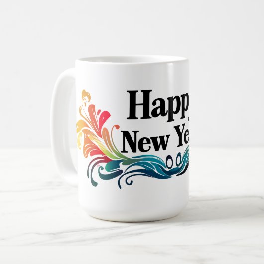 Happy New Year Kaffeetasse (Vorderseite Links)