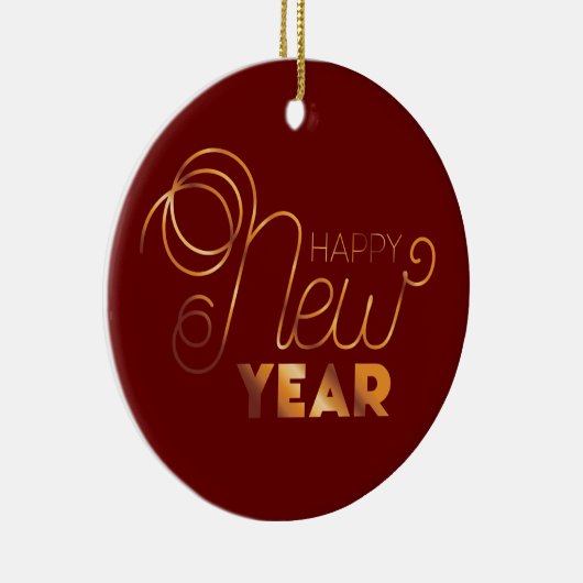Happy New Year Keramik Ornament (Rechts)