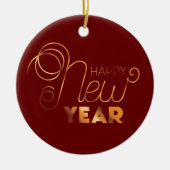 Happy New Year Keramik Ornament (Vorne)