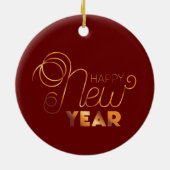Happy New Year Keramik Ornament (Hinten)