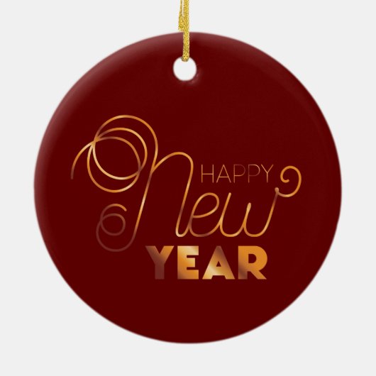 Happy New Year Keramik Ornament (Hinten)