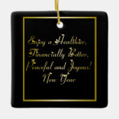 Happy New Year Keramikornament (Vorderseite)