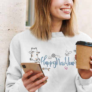 Happy New Year Kittens Sweatshirt
