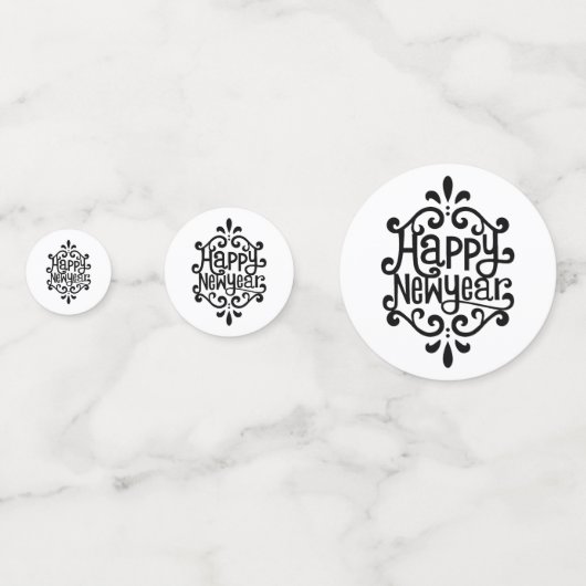 Happy New Year Konfetti (Rückseiten)