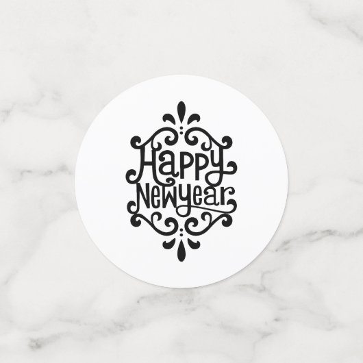 Happy New Year Konfetti (Klein Vorderseite)