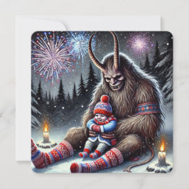 Happy New Year Krampus Feiertagskarte
