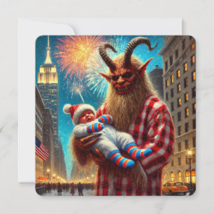 Happy New Year Krampus Feiertagskarte