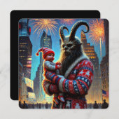 Happy New Year Krampus Feiertagskarte (Vorne/Hinten)