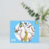 Happy New Year Lama Feiertagspostkarte (Stehend Vorderseite)