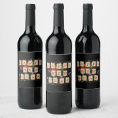 Happy New Year Large Text Weinetikett (Flaschen)