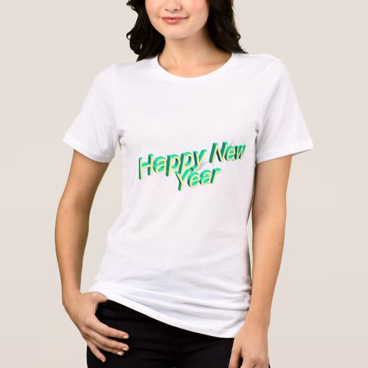 Happy New Year Lettering Sweatshirt Tri-Blend Shirt (Vorderseite)