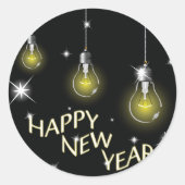 Happy New Year Lightbulbs Stickers (Vorderseite)