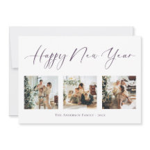 Happy New Year Lila Multi Foto Collage