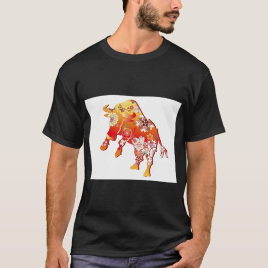 Happy New Year Lucky Bull T-Shirt (Vorderseite)
