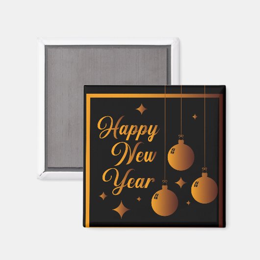 Happy New Year Magnet (Vorderseite/Rückseite)