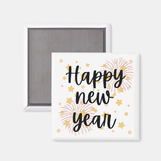 Happy New Year Magnet (Vorderseite/Rückseite)