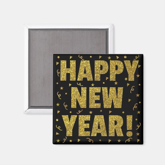 Happy New Year Magnet (Vorderseite/Rückseite)