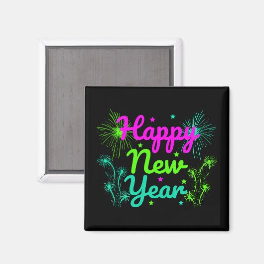 Happy New Year Magnet (Vorderseite/Rückseite)