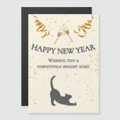 Happy New Year Magnetic Greeting Card Magnetkarte (Vorne/Hinten)