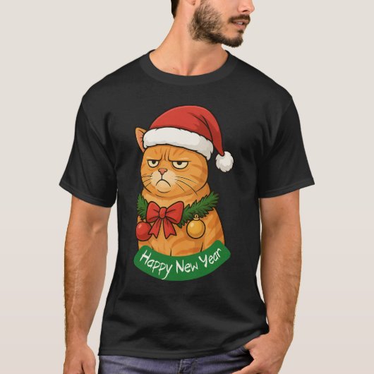 HAPPY NEW YEAR, MEOWY CHRISTMAS, MERRY XMAS T-Shirt (Vorderseite)