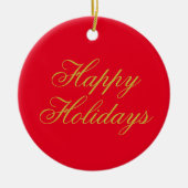 Happy New Year Merry Christmas Holiday Season Keramik Ornament (Vorne)