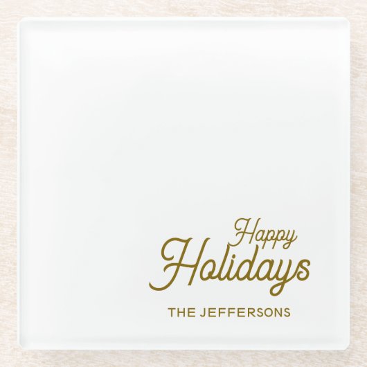 Happy New Year Merry Christmas Seasonal Family Glasuntersetzer (Vorderseite)